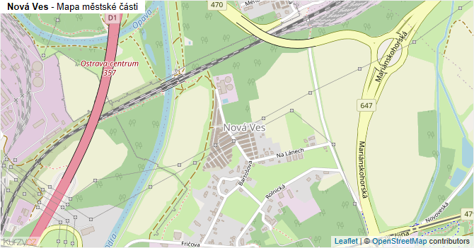 Nová Ves - mapa městské části