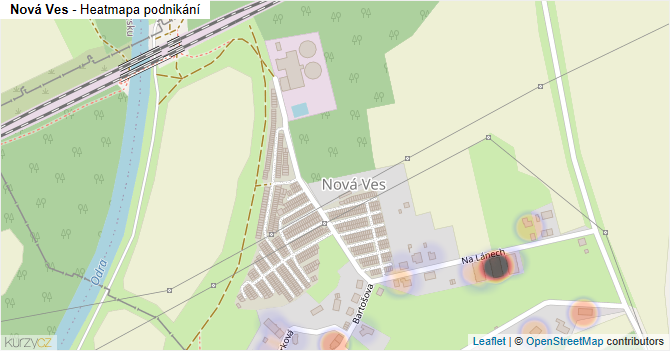 Nová Ves - mapa podnikání