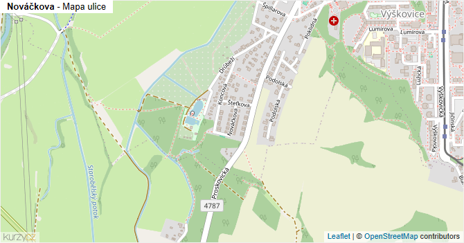 Nováčkova - mapa ulice