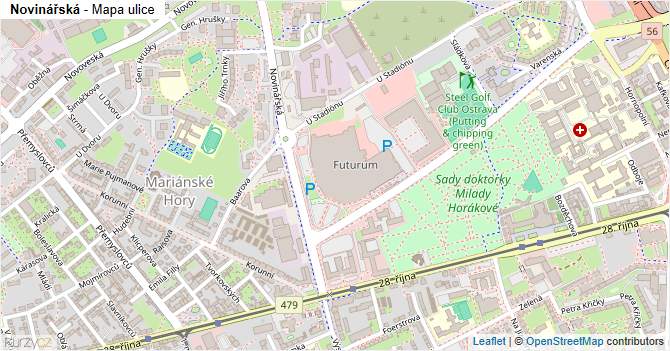 Novinářská - mapa ulice
