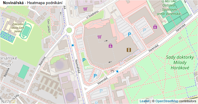 Novinářská - mapa podnikání