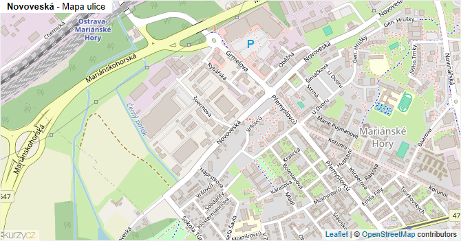 Novoveská - mapa ulice