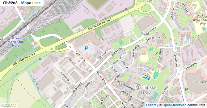 Oběžná - mapa ulice