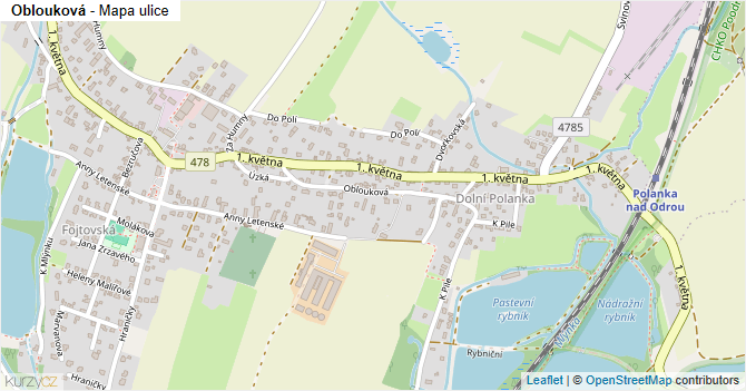 Oblouková - mapa ulice