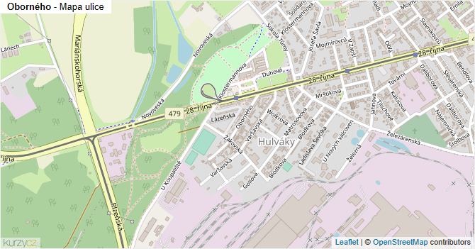 Oborného - mapa ulice