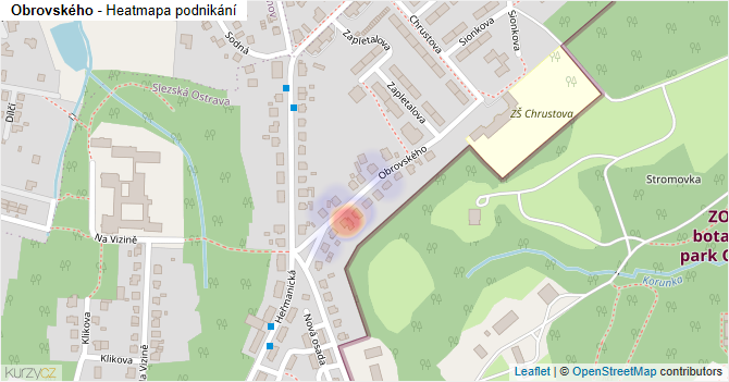 Obrovského - mapa podnikání