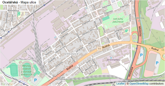 Ocelářská - mapa ulice