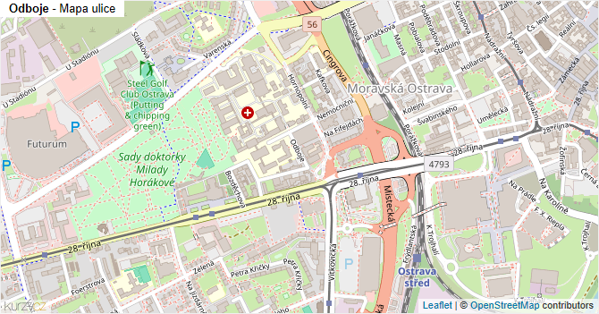 Odboje - mapa ulice