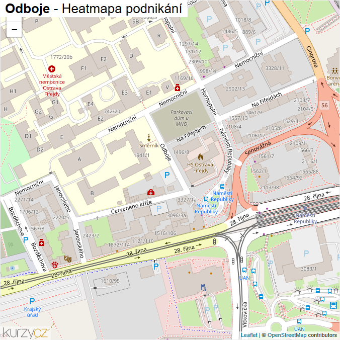 Mapa Odboje - Firmy v ulici.