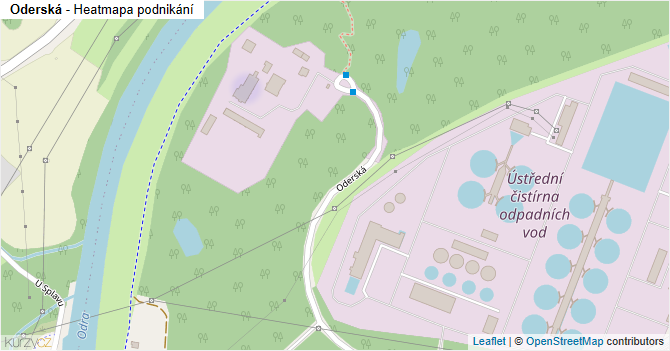 Oderská - mapa podnikání