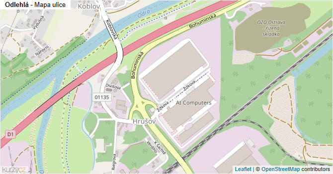 Odlehlá - mapa ulice