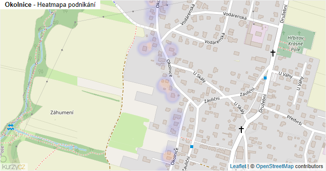 Okolnice - mapa podnikání