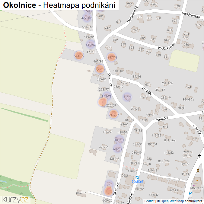 Mapa Okolnice - Firmy v ulici.