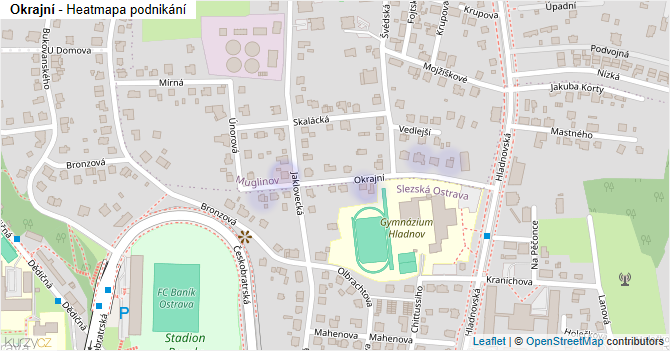 Okrajní - mapa podnikání