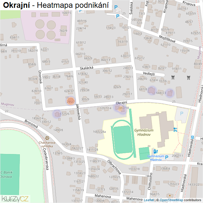 Mapa Okrajní - Firmy v ulici.