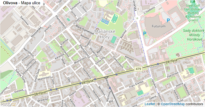 Olivova - mapa ulice