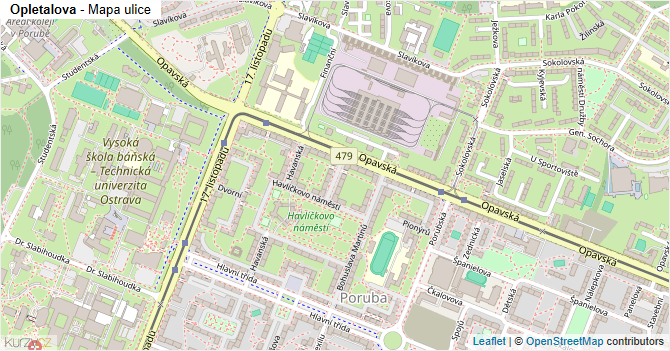 Opletalova - mapa ulice