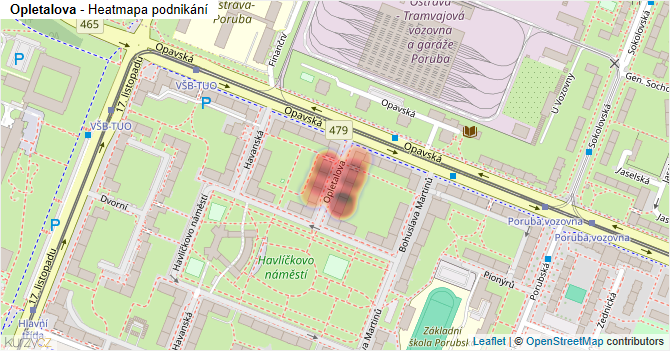 Opletalova - mapa podnikání