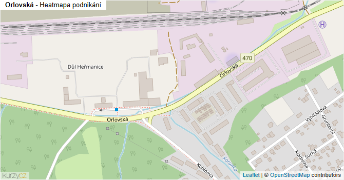 Orlovská - mapa podnikání