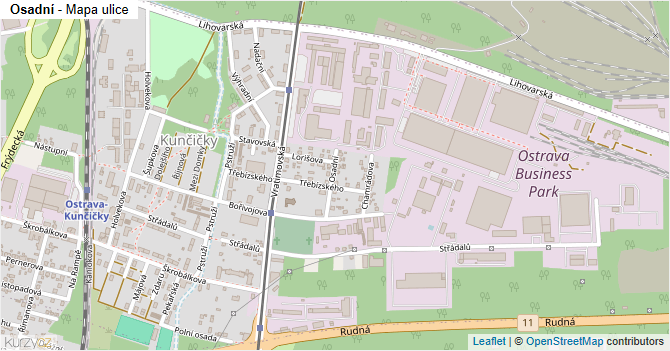 Osadní - mapa ulice