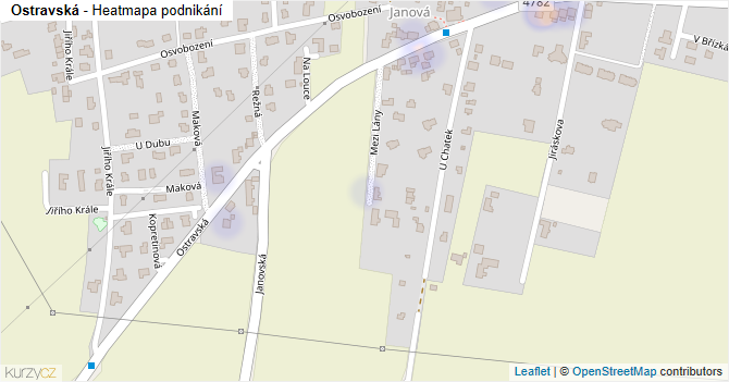 Ostravská - mapa podnikání
