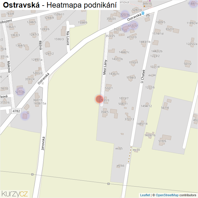 Mapa Ostravská - Firmy v ulici.