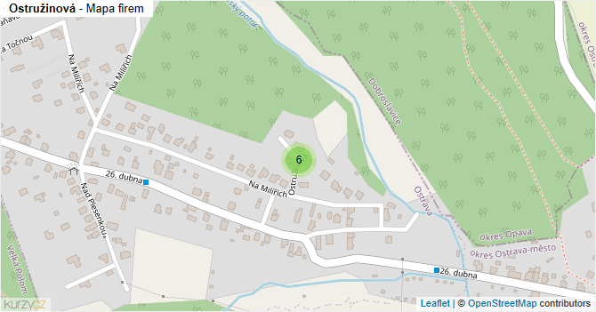 Ostružinová - mapa firem
