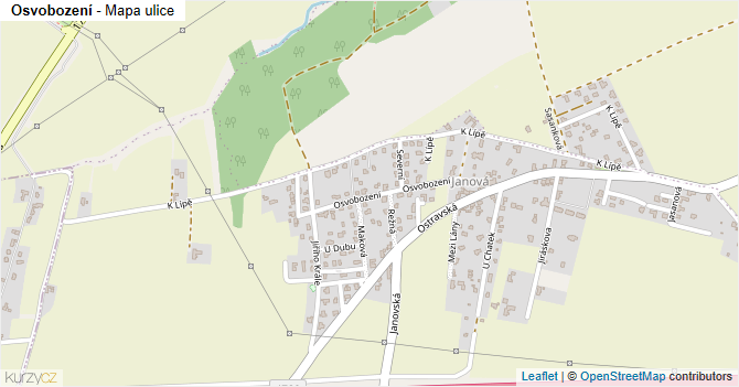 Osvobození - mapa ulice