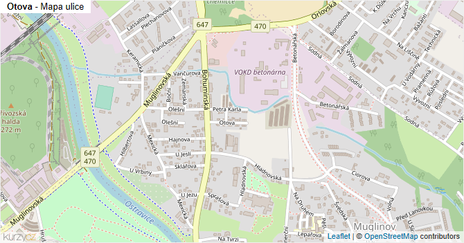 Otova - mapa ulice