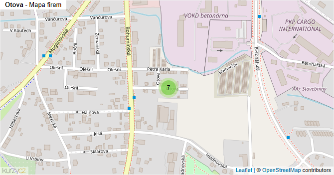 Otova - mapa firem