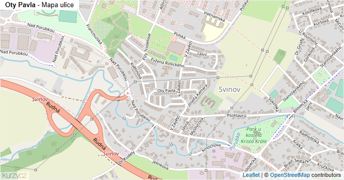 Oty Pavla - mapa ulice