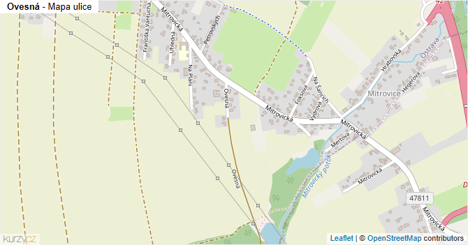 Ovesná - mapa ulice