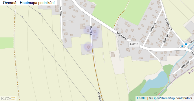 Ovesná - mapa podnikání