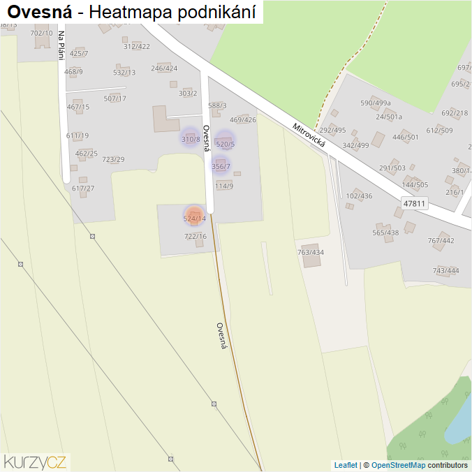 Mapa Ovesná - Firmy v ulici.