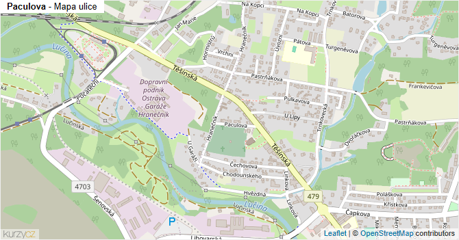 Paculova - mapa ulice