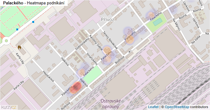 Palackého - mapa podnikání
