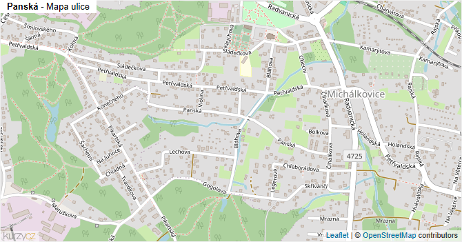 Panská - mapa ulice