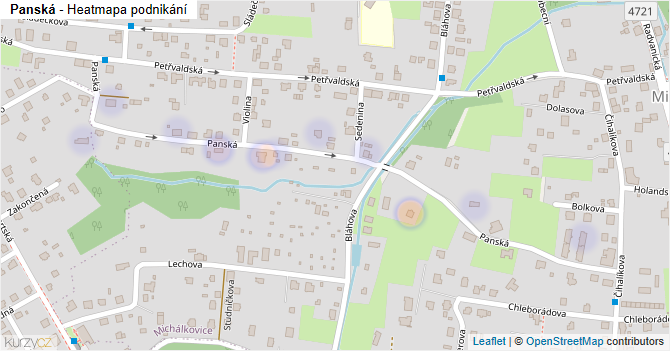Panská - mapa podnikání