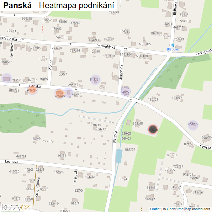 Mapa Panská - Firmy v ulici.