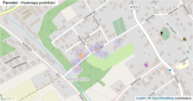 Parcelní - mapa podnikání