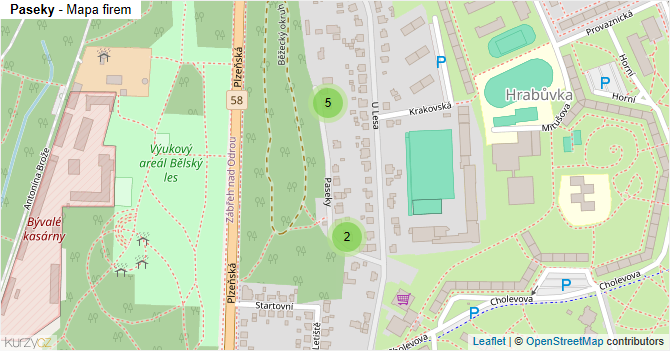 Paseky - mapa firem