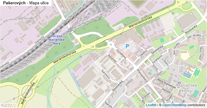 Pašerových - mapa ulice
