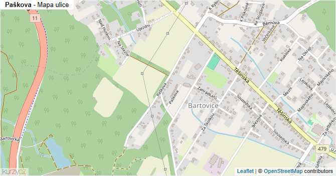 Paškova - mapa ulice