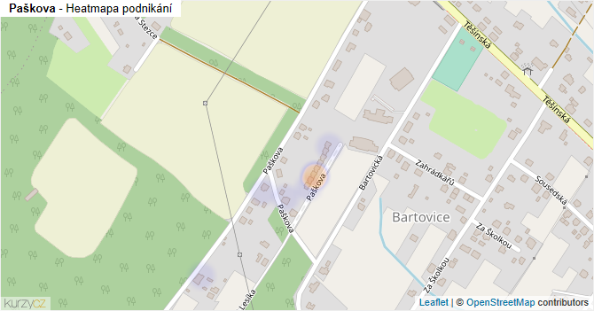 Paškova - mapa podnikání