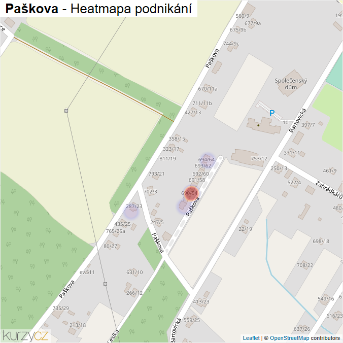 Mapa Paškova - Firmy v ulici.