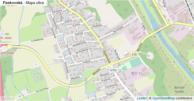 Paskovská - mapa ulice