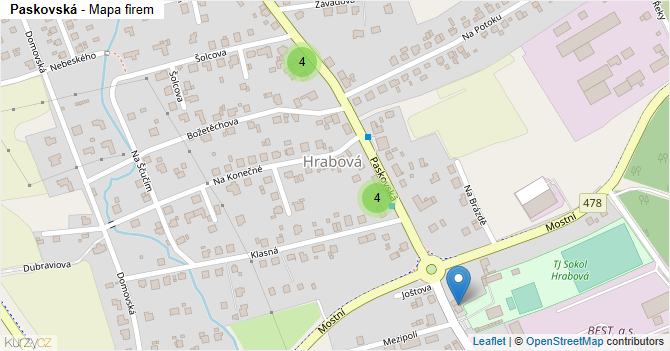 Paskovská - mapa firem