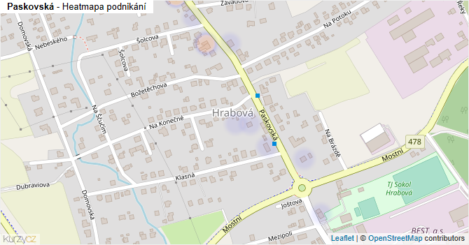 Paskovská - mapa podnikání