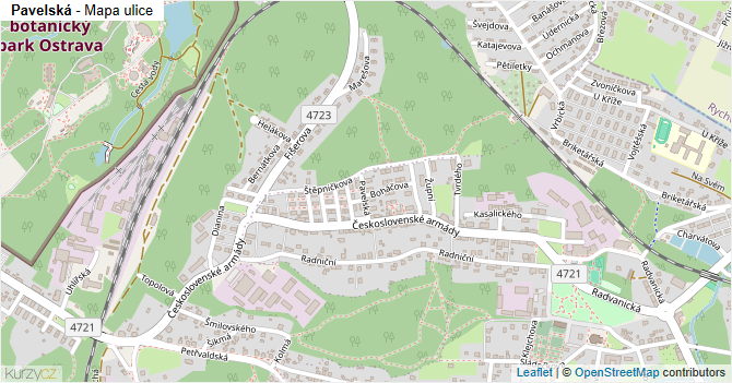 Pavelská - mapa ulice