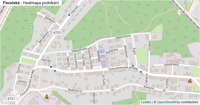 Pavelská - mapa podnikání